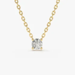 0.50 - 1.00 ctw 14k Four Prong Round Diamond Lab Grown Solitaire Necklace - Noah