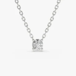 0.50 - 1.00 ctw 14k Four Prong Round Diamond Lab Grown Solitaire Necklace - Noah