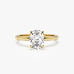 0.75 - 1.50 ctw 14k Four Prong Setting Oval Shaped Lab Grown Diamond Engagement Ring - Valeria