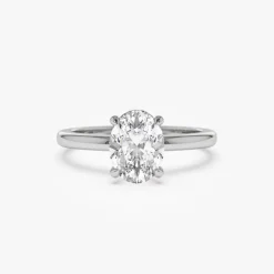 0.75 - 1.50 ctw 14k Four Prong Setting Oval Shaped Lab Grown Diamond Engagement Ring - Valeria
