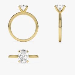 0.75 - 1.50 ctw 14k Four Prong Setting Oval Shaped Lab Grown Diamond Engagement Ring - Valeria