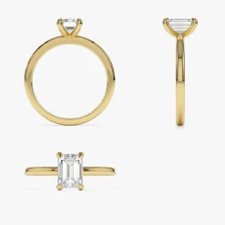 0.75 - 1.50 ctw 14k Four Prong Setting Emerald Cut Lab Grown Diamond Engagement Ring - Esther