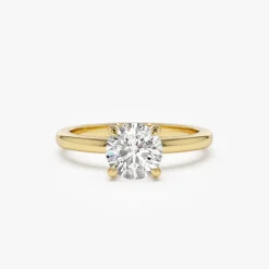 0.75 - 1.50 ctw 14k Four Prong Setting Round Shape Lab Grown Diamond Engagement Ring - Valerie