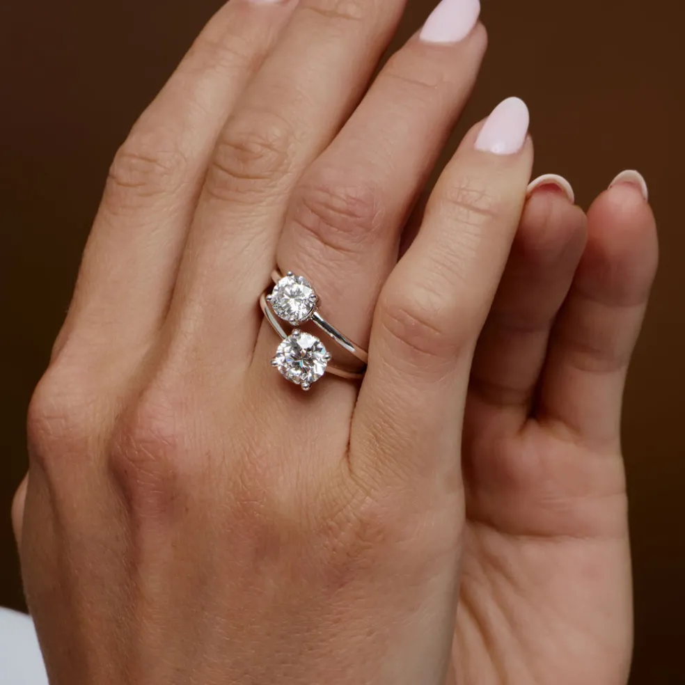 0.75 - 1.50 ctw 14k Four Prong Setting Round Shape Lab Grown Diamond Engagement Ring - Valerie