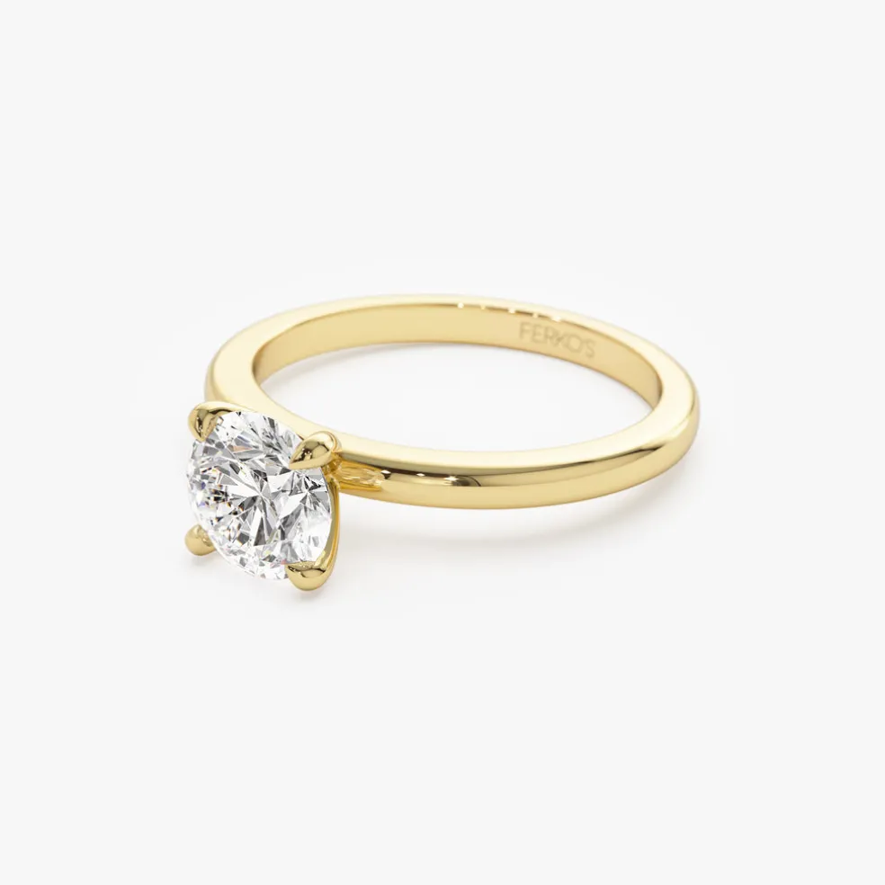 0.75 - 1.50 ctw 14k Four Prong Setting Round Shape Lab Grown Diamond Engagement Ring - Valerie