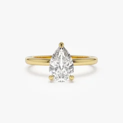 0.75 - 1.50 ctw 14k Prong Setting Pear Shaped Lab Grown Diamond Engagement Ring - Kylie