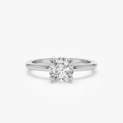 1.00 ctw 14k 4 Prong Basket Setting Round Lab Grown Diamond Engagement Ring - Kate