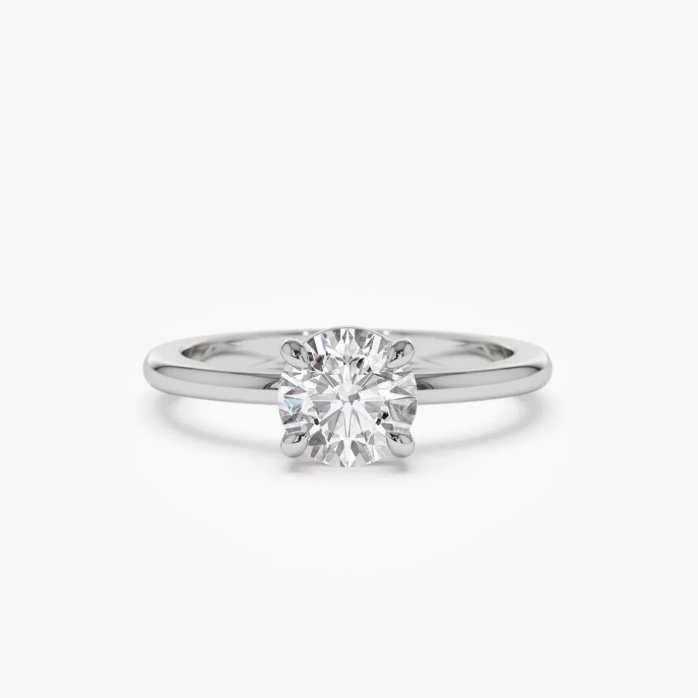 1.00 ctw 14k 4 Prong Basket Setting Round Lab Grown Diamond Engagement Ring - Kate