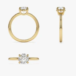 1.00 ctw 14k 4 Prong Basket Setting Round Lab Grown Diamond Engagement Ring - Kate
