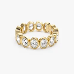 2.75 ctw 14k Bezel Setting Full Eternity Oval Shape Lab Grown Diamond Ring - Ella