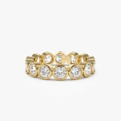 2.95 ctw 14k Bezel Setting Full Eternity Round Lab Grown Diamond Ring - Camila