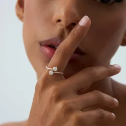 0.80 ctw 14k Bypass Round Shaped Lab Grown Diamond Ring - Elsie