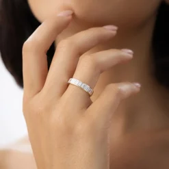 1.55 ctw 14k Channel Setting Baguette Lab Grown Diamond Anniversary Ring - Stella