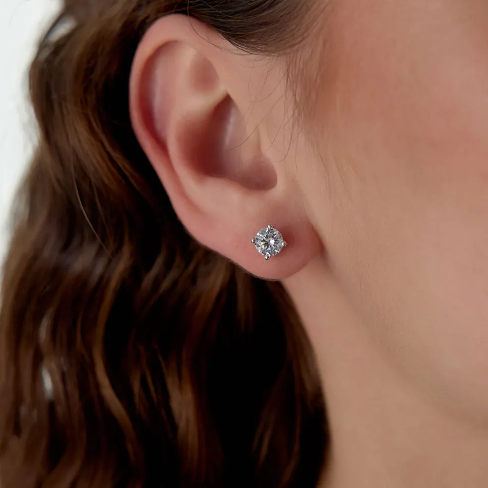 1.50 ctw 14k Classic Four Prong Round Lab Grown Diamond Studs - Riley