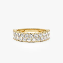 1.25 ctw 14k Double Row Half Bezel Lab Grown Diamond Ring - Sadie
