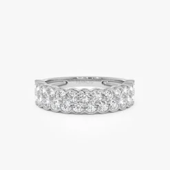 1.25 ctw 14k Double Row Half Bezel Lab Grown Diamond Ring - Sadie