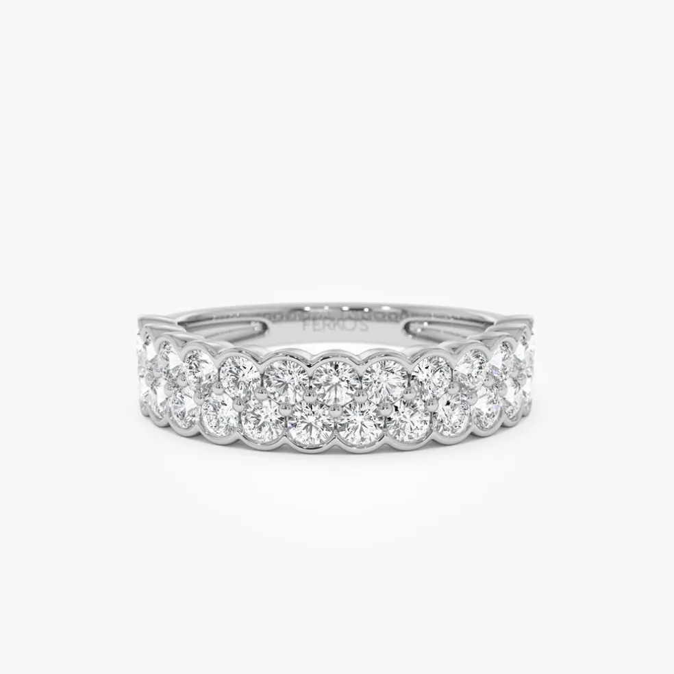 1.25 ctw 14k Double Row Half Bezel Lab Grown Diamond Ring - Sadie