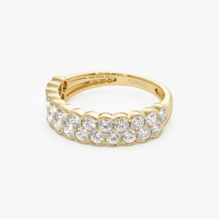 1.25 ctw 14k Double Row Half Bezel Lab Grown Diamond Ring - Sadie