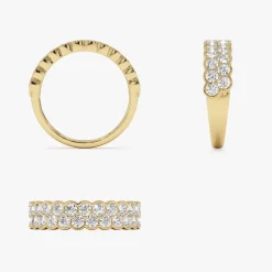 1.25 ctw 14k Double Row Half Bezel Lab Grown Diamond Ring - Sadie