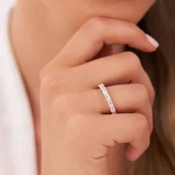 1.70 ctw 14k East West Prong Setting Nine Stone Emerald Cut Lab Grown Diamond Wedding Ring - Haley
