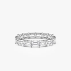 3.25 ctw 14k East West Prong Setting Full Eternity Emerald Cut Lab Grown Diamond Ring - Nia