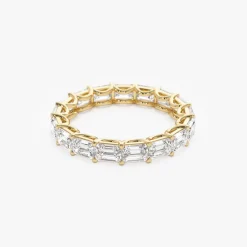 3.25 ctw 14k East West Prong Setting Full Eternity Emerald Cut Lab Grown Diamond Ring - Nia