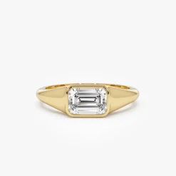 1.00 ctw 14k Emerald Cut Lab Grown Diamond Ring - Remi