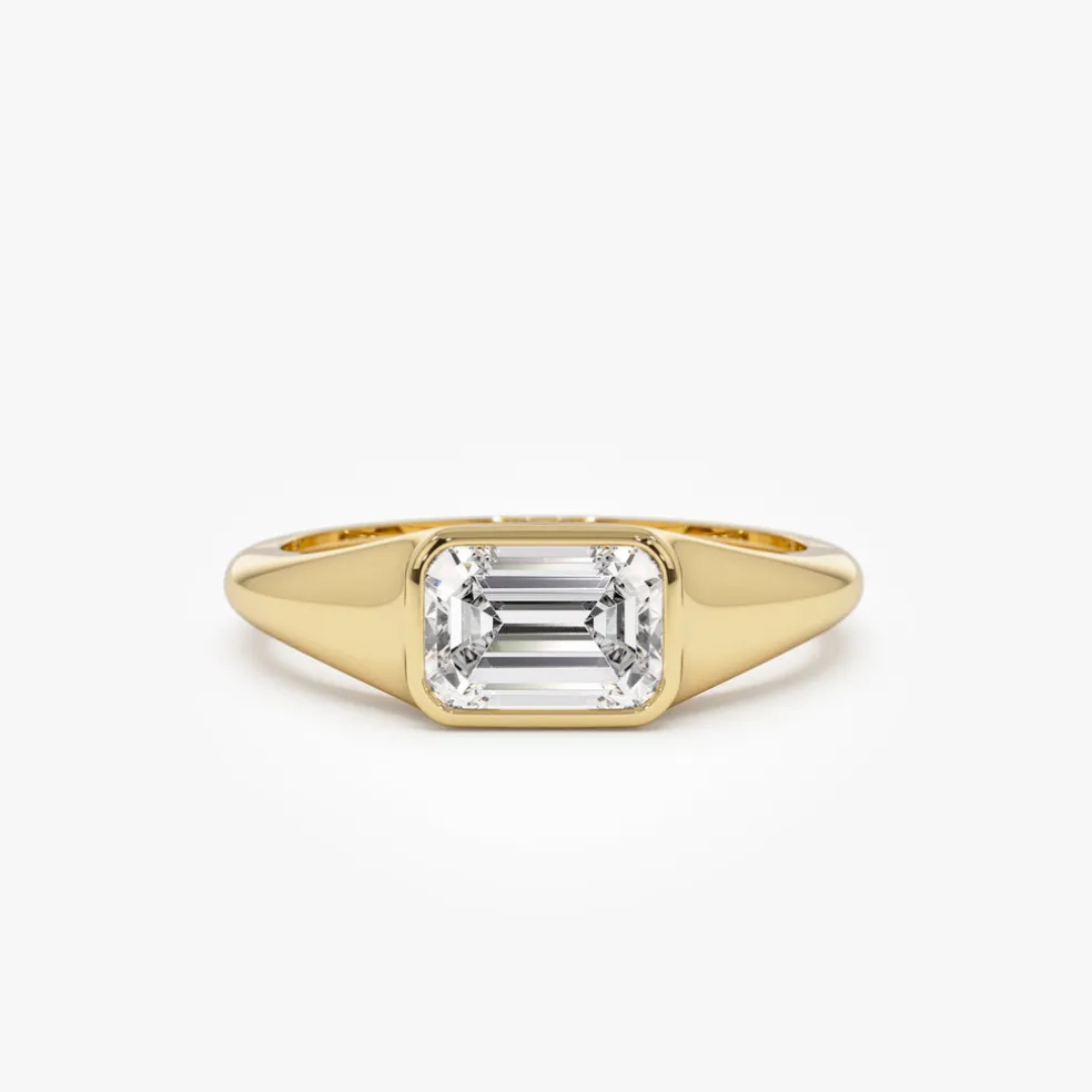 1.00 ctw 14k Emerald Cut Lab Grown Diamond Ring - Remi