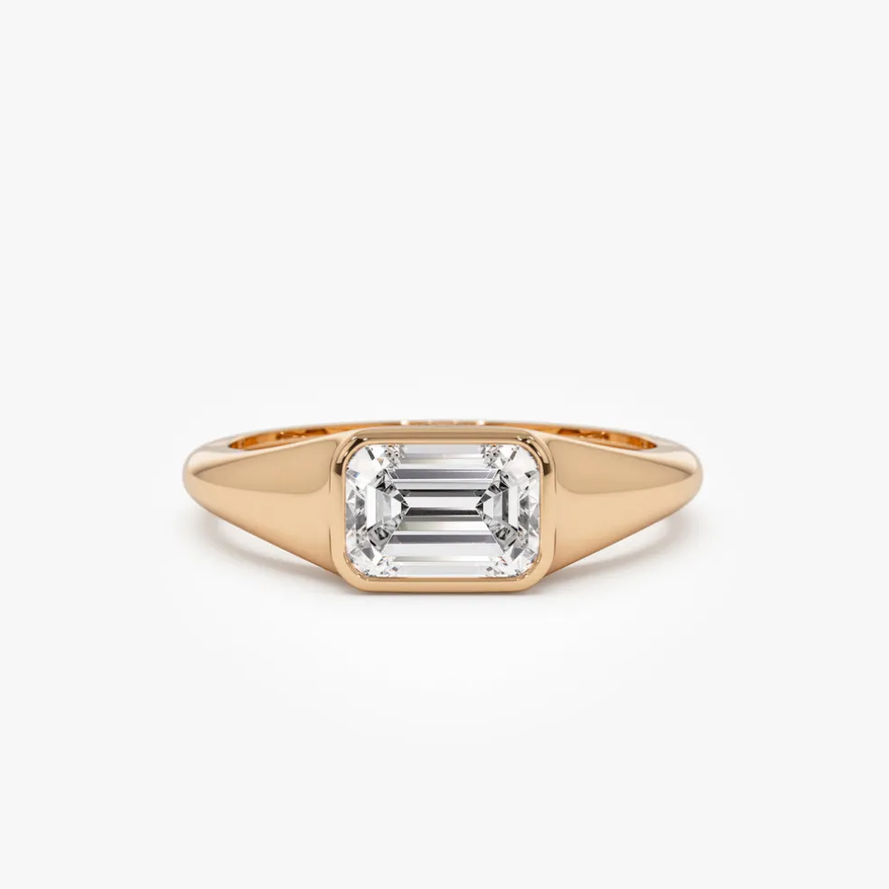 1.00 ctw 14k Emerald Cut Lab Grown Diamond Ring - Remi