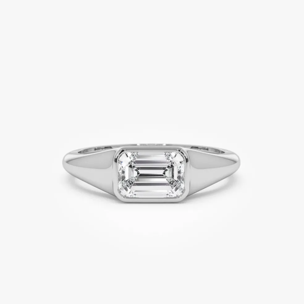 1.00 ctw 14k Emerald Cut Lab Grown Diamond Ring - Remi