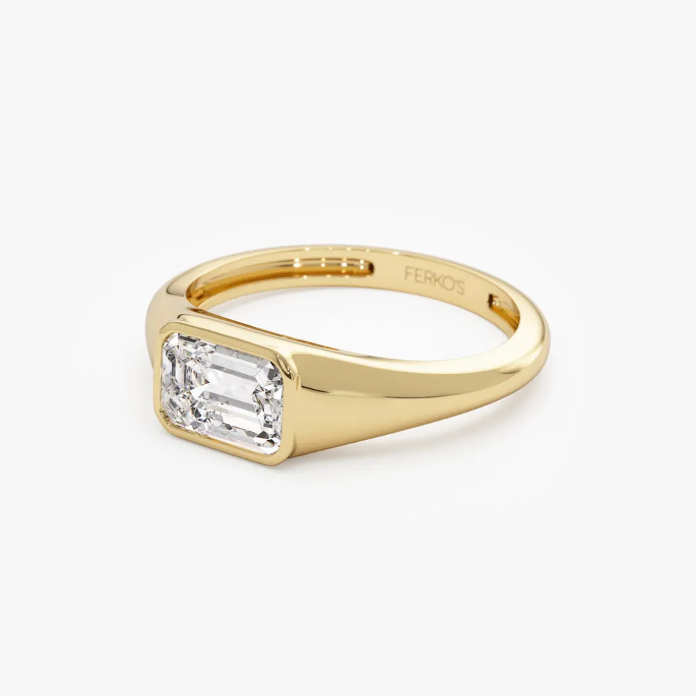 1.00 ctw 14k Emerald Cut Lab Grown Diamond Ring - Remi