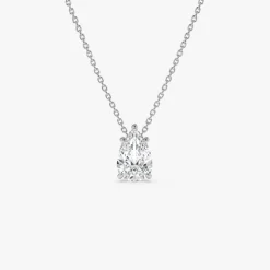1.25 ctw 14k Five Prong Pear Shaped Lab Grown Diamond Necklace - Gianna
