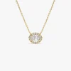 0.90 ctw 14K Halo Setting Oval Cut Lab Grown Diamond Necklace - Amy