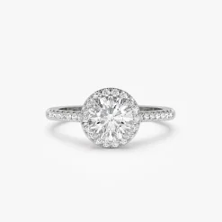 1.25 ctw 14K Halo Setting Round Brilliant Lab Grown Diamond Engagement Ring - Aria
