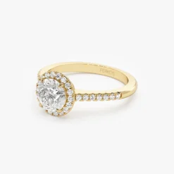 1.25 ctw 14K Halo Setting Round Brilliant Lab Grown Diamond Engagement Ring - Aria