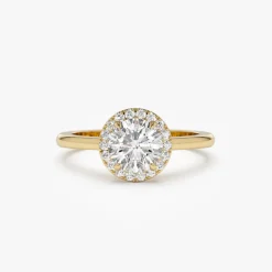 1.20 ctw 14k Halo Setting Round Lab Grown Diamond Engagement Ring - Vivien