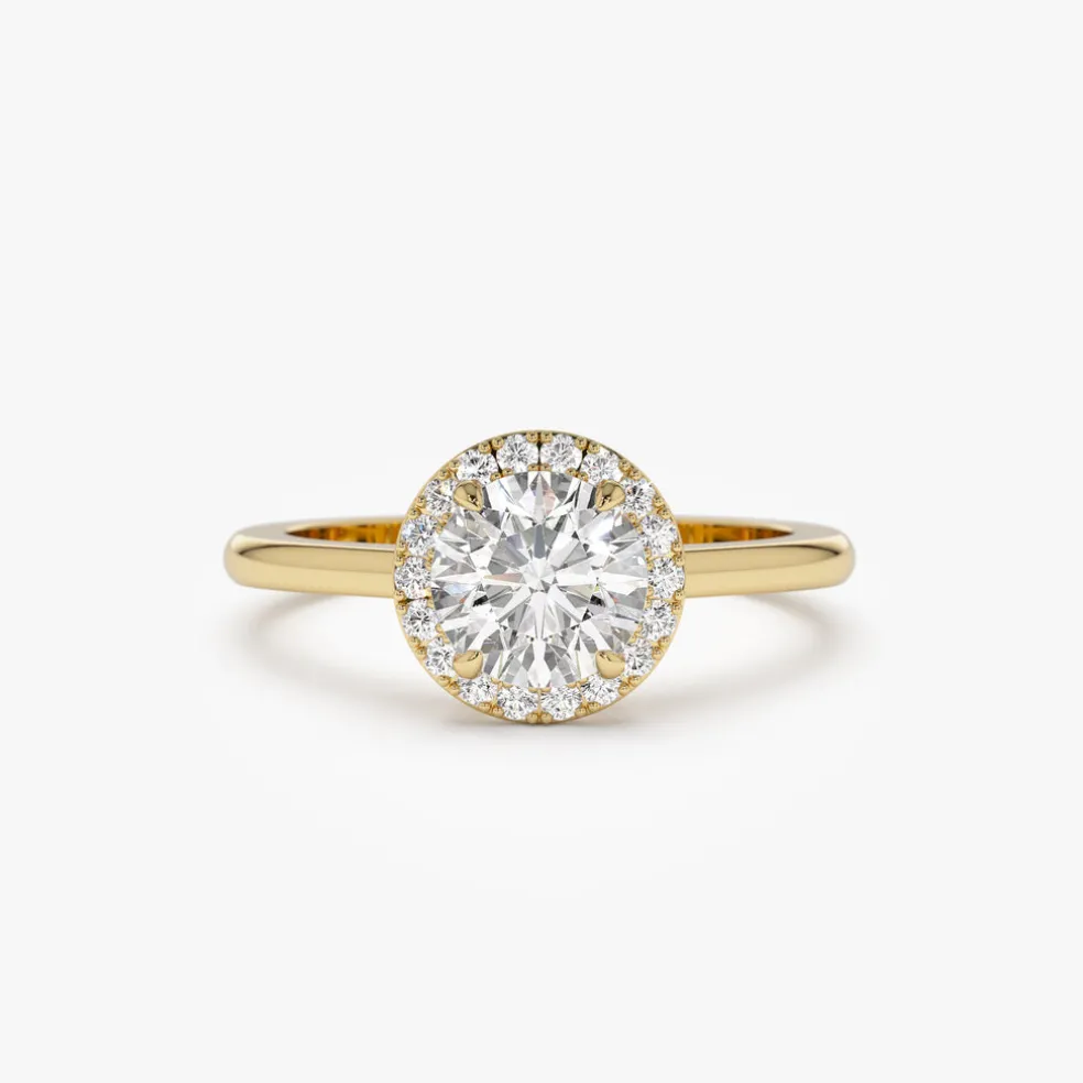 1.20 ctw 14k Halo Setting Round Lab Grown Diamond Engagement Ring - Vivien