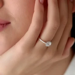 1.20 ctw 14k Halo Setting Round Lab Grown Diamond Engagement Ring - Vivien