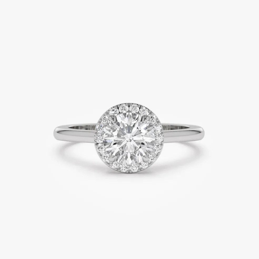 1.20 ctw 14k Halo Setting Round Lab Grown Diamond Engagement Ring - Vivien
