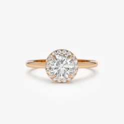 1.20 ctw 14k Halo Setting Round Lab Grown Diamond Engagement Ring - Vivien