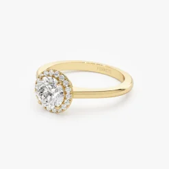 1.20 ctw 14k Halo Setting Round Lab Grown Diamond Engagement Ring - Vivien