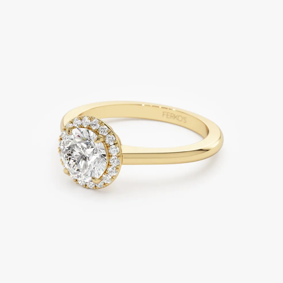 1.20 ctw 14k Halo Setting Round Lab Grown Diamond Engagement Ring - Vivien