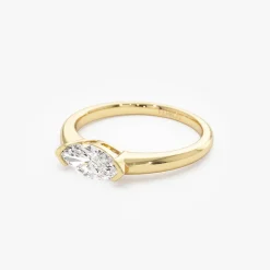 0.75 ctw 14k Marquise Shaped East-West Lab Grown Engagement Ring - Olivia
