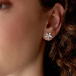 1.45 ctw 14k Marquise Shaped Lab Grown Diamond Floral Studs - Maya