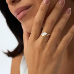 1.00 ctw 14k Marquise Shaped Sleek Design Lab Grown Engagement Ring - Rylee