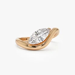 1.00 ctw 14k Marquise Shaped Sleek Design Lab Grown Engagement Ring - Rylee