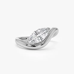 1.00 ctw 14k Marquise Shaped Sleek Design Lab Grown Engagement Ring - Rylee