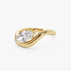 1.00 ctw 14k Marquise Shaped Sleek Design Lab Grown Engagement Ring - Rylee