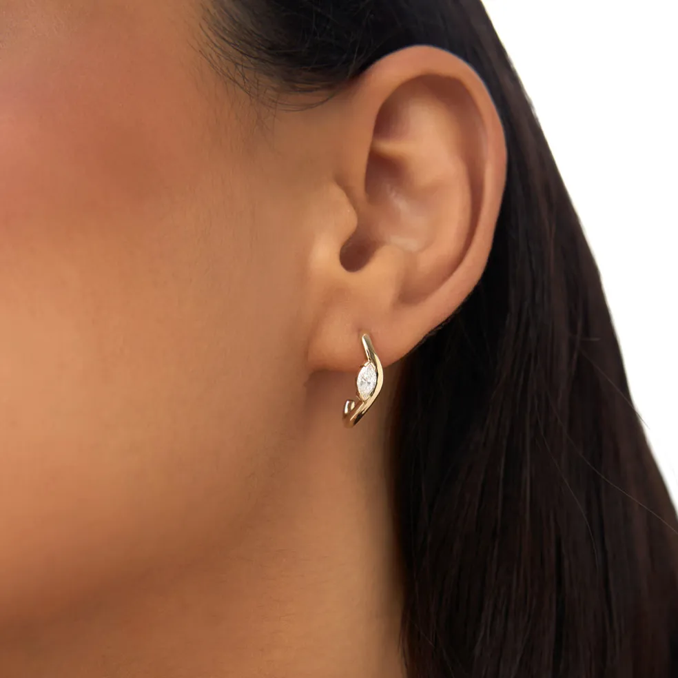 0.60 ctw 14k Marquise Shapes Lab Grown Swivel J Hoops - Emery