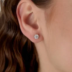1.50 ctw 14k Martini Setting Round Lab Grown Diamond Studs - Alice